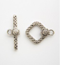 Square Flower Toggle Clasp